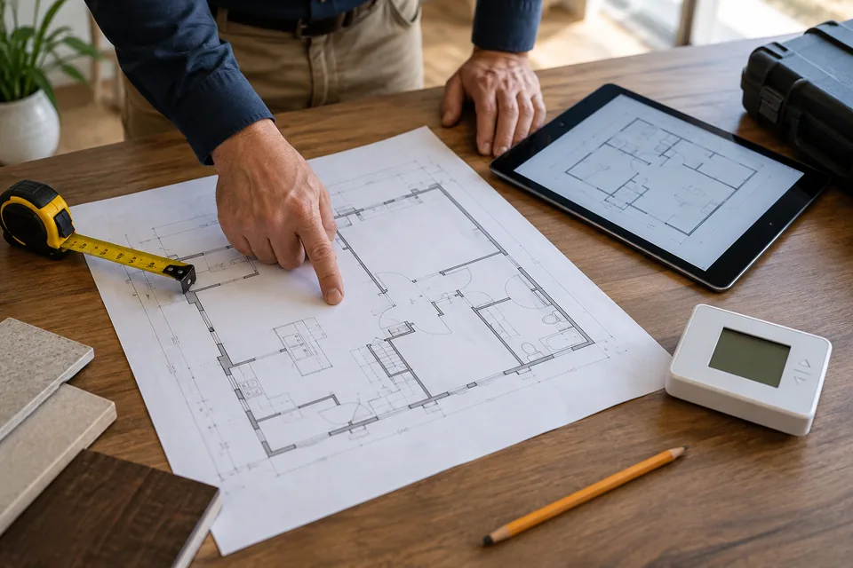 Planificación de una instalación sobre el plano de una vivienda